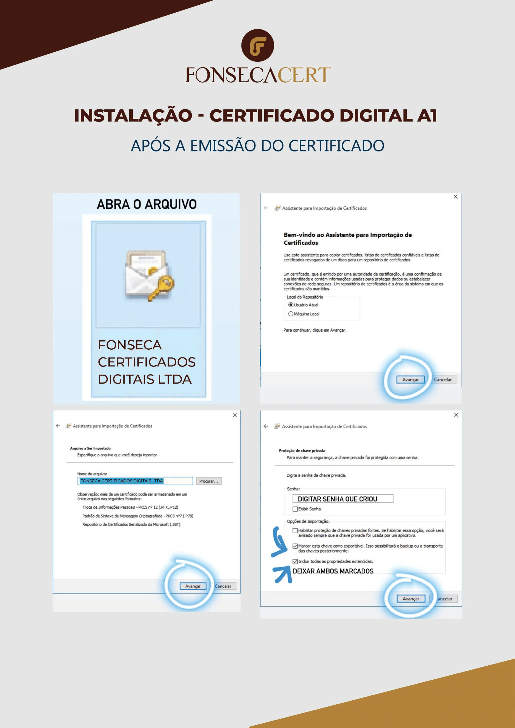 Instalação do certificado — parte 1