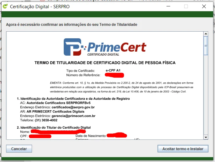 Etapa 6: Crie a sua senha