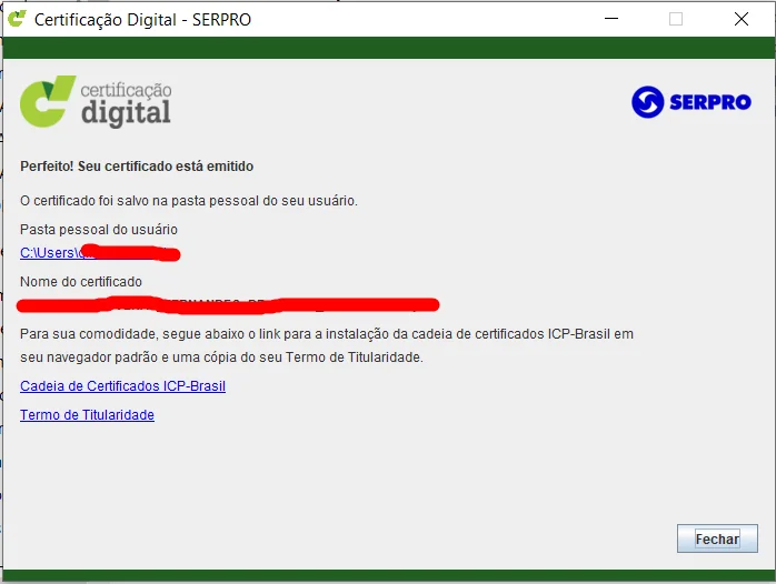 Etapa 7: Confira seus dados